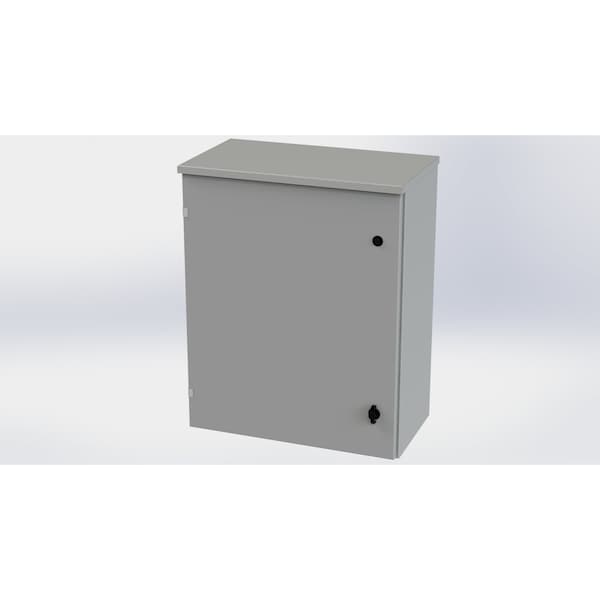 1/4 Turn Knob Latch Electrical Enclosures, 30 in H, 12 in D, 24 in W, NEMA 3R, Galvanized Steel